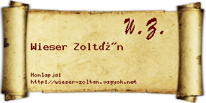 Wieser Zoltán névjegykártya